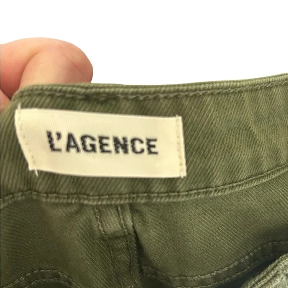 L’Agence Cody High Rise Rodeo Jeans Green High Waist Utility Barrel Leg Jeans 24 - Picture 12 of 13